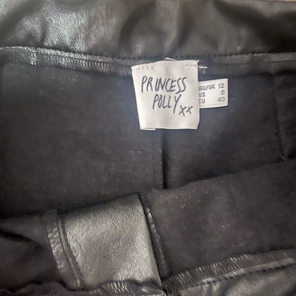 Princess Polly Vegan Leather Pants size 8 US - Picture 2 of 3